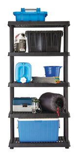 Adjustable 5-Shelf Resin/Plastic Storage Rack/Shelving Unit, 36 x 18 x 72-in