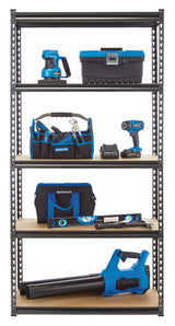 Adjustable 5-Shelf Steel Metal & Wood Storage Rack / Shelving Unit, 36 x 16 x 72-in