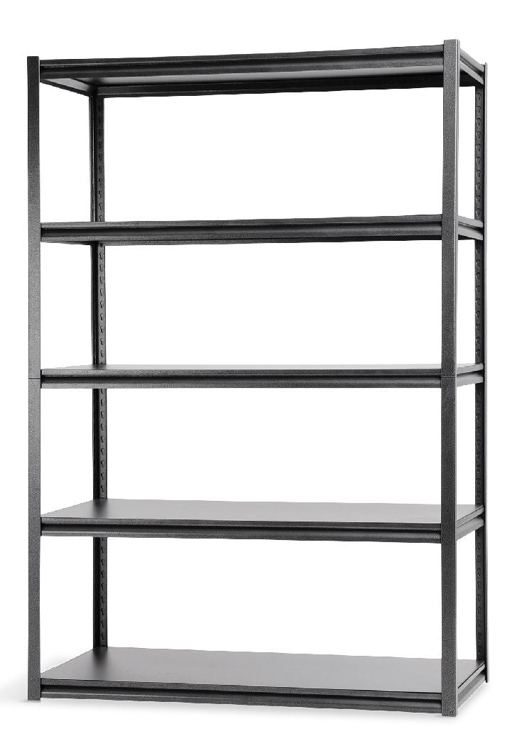 Adjustable 5-Shelf Steel Metal & Wood Storage Rack/Shelving Unit, 48 x 24 x 72-in