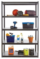 Adjustable 5-Shelf Steel Metal & Wood Storage Rack/Shelving Unit, 48 x 24 x 72-in