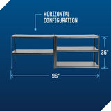 Adjustable 5-Shelf Steel Metal & Wood Storage Rack/Shelving Unit, 48 x 24 x 72-in