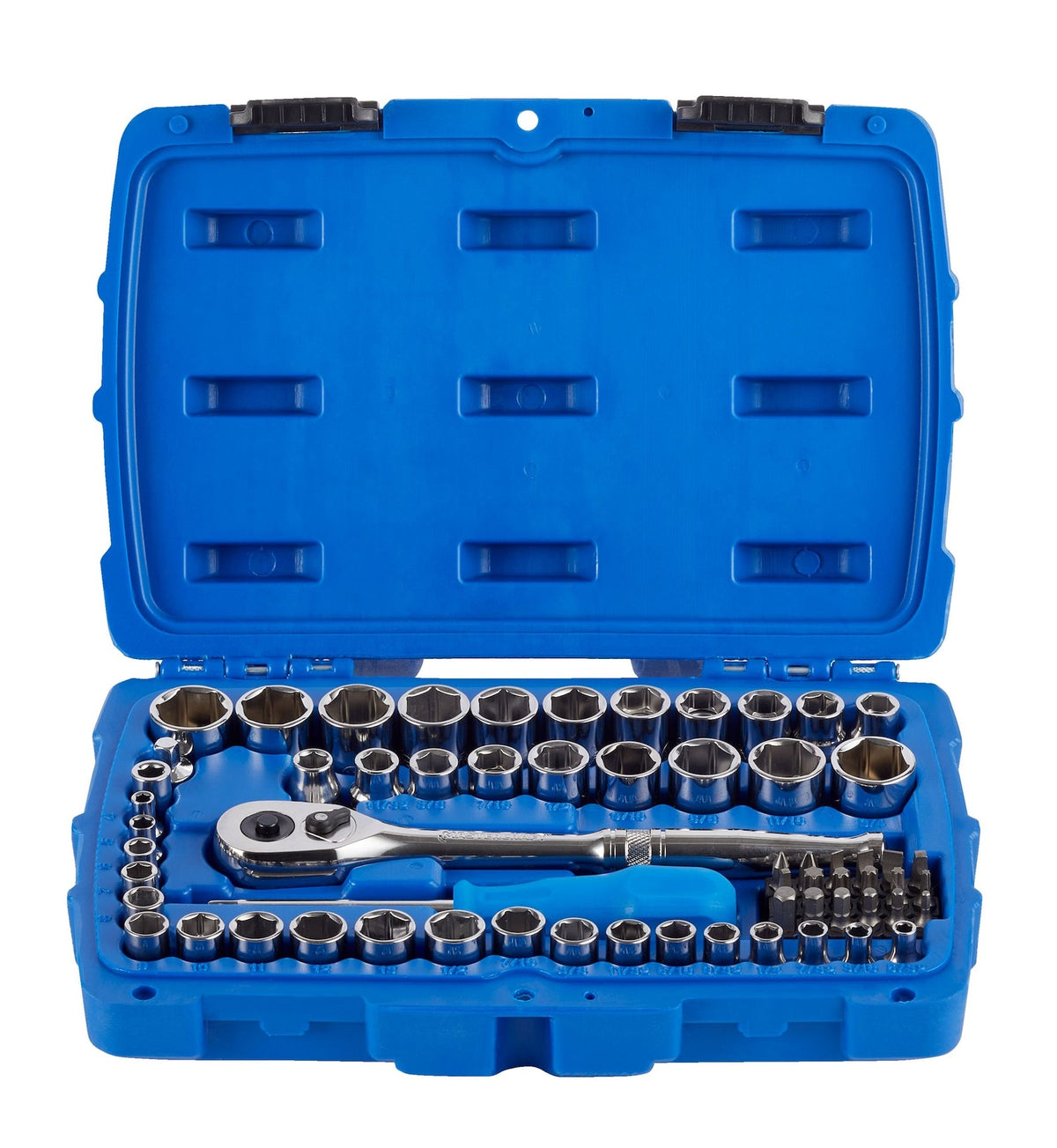 Mechanic's Tool Set with Case, Nickel-Plated, SAE/Metric, 62-pc