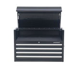 Powder-Coated Steel Tool Chest with Liners, Black, 36-in