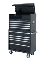 Powder-Coated Steel Tool Chest with Liners, Black, 36-in