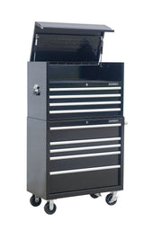 Powder-Coated Steel Tool Chest with Liners, Black, 36-in