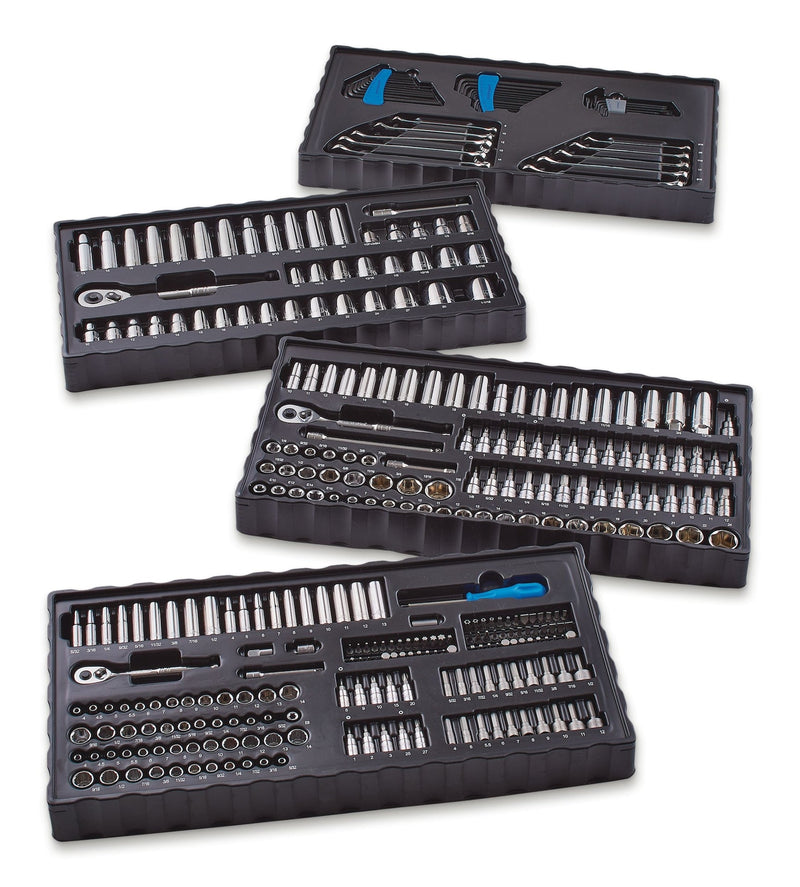 Socket Set, 350-pc, SAE / Metric, CRV, Nickel-Chrome Plating K3397