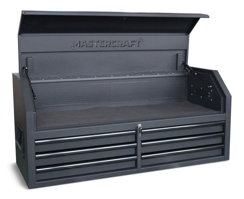 Tool Chest with 6 Drawers, Power Bar with USB, Black, 52-in Z7665