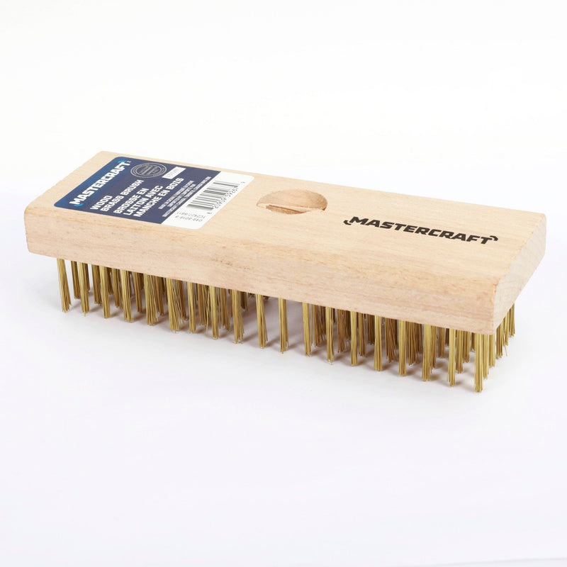 Wood & Brass Wire Block Brush Cleans/Removes Paint, Rust & Dirt From Metal M1935