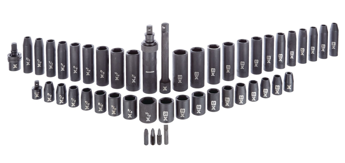 MAXIMUM 1/2-in Drive Professional Grade Impact Socket Set, 48-pc, CRMO