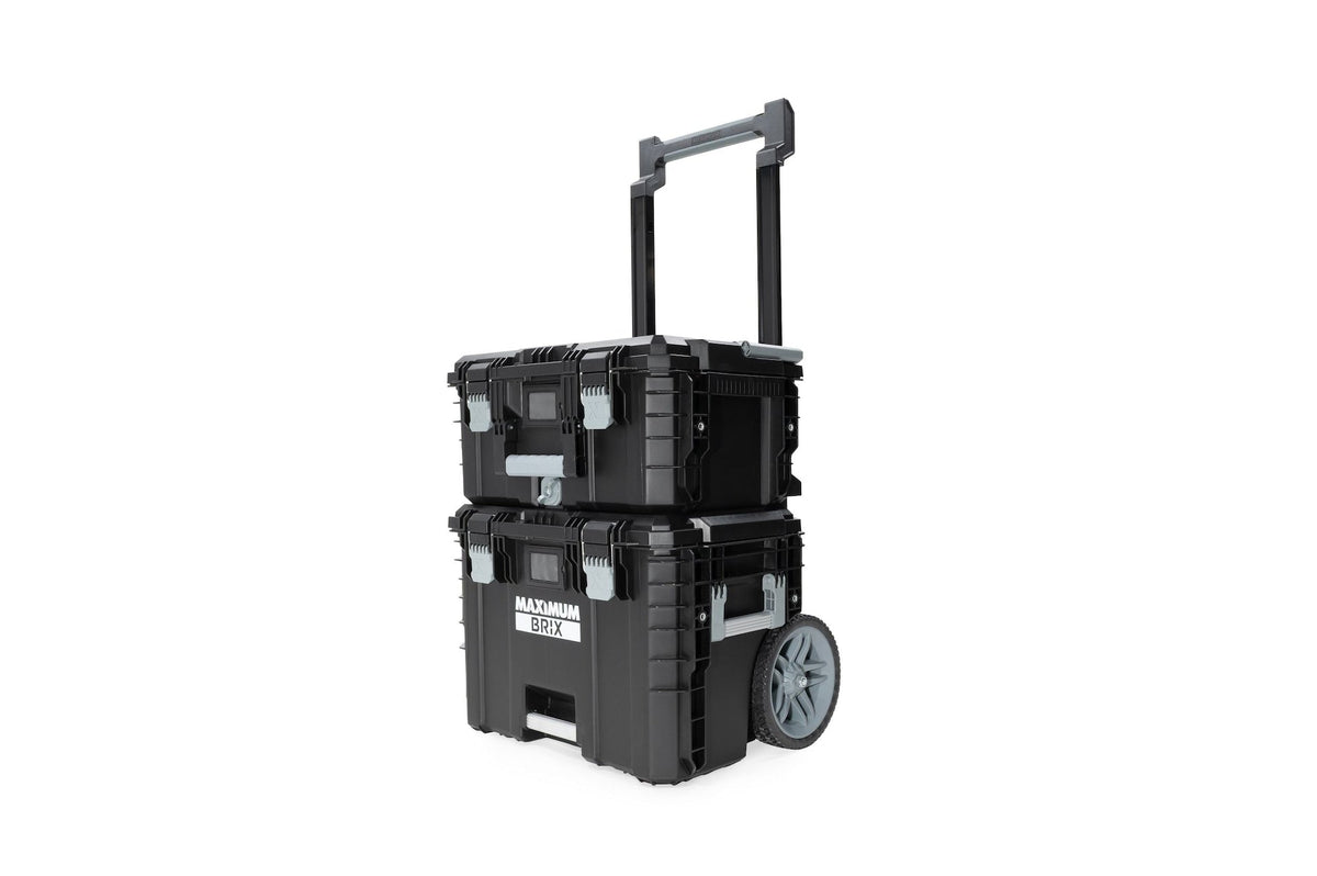 MAXIMUM Brix Modular Portable Toolbox/Tool Storage System with Wheels, IP65, 23-in x 19-in x 33-in, 3-pc