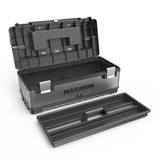 MAXIMUM Heavy-Duty Metal & Plastic Tool Box with Removable Tray, 23-in