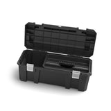 MAXIMUM Heavy-Duty Plastic Tool Box with Removable Tray & Organizer, 26-in, Black