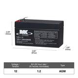 12-Volt 1.2 Ah SLA Battery, F1 Terminal