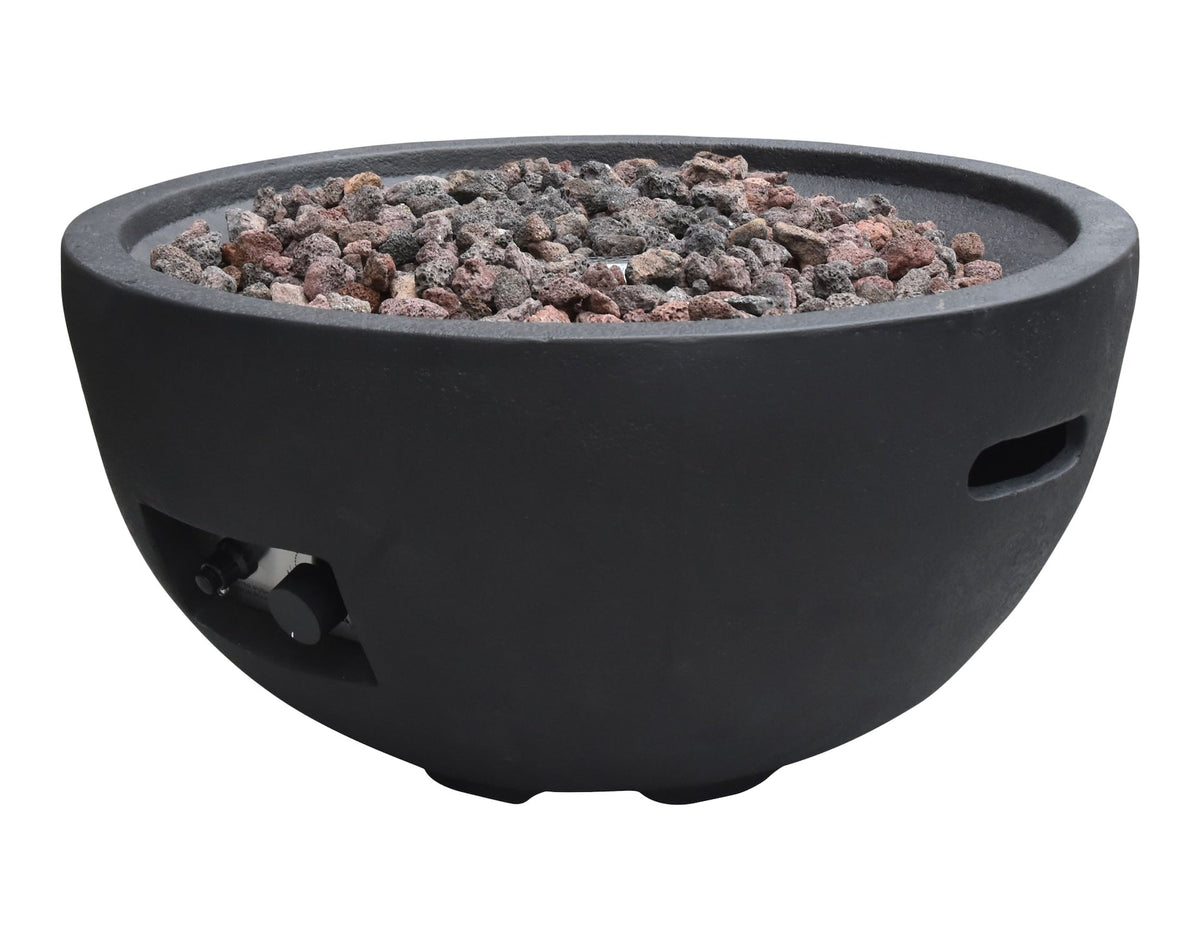 Jefferson Outdoor Gas-Fueled Fire Bowl with PVC Cover, 40,000 BTUs, 26 x 26 x 13-in