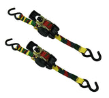 1,200-lb Retractable Camo Ratchet Tie Down Straps, 1-in x 10-ft, 2-pk