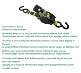 1,200-lb Retractable Camo Ratchet Tie Down Straps, 1-in x 10-ft, 2-pk