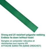1,500-lb Endless Padded Ratchet Tie Down Strap, Weatherproof, 1-in x 14-ft