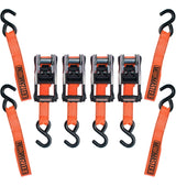 3,000-lb Heavy Duty Ratchet Tie Down Straps, Extra Long, 1.25-in x 20-ft, 4-pk