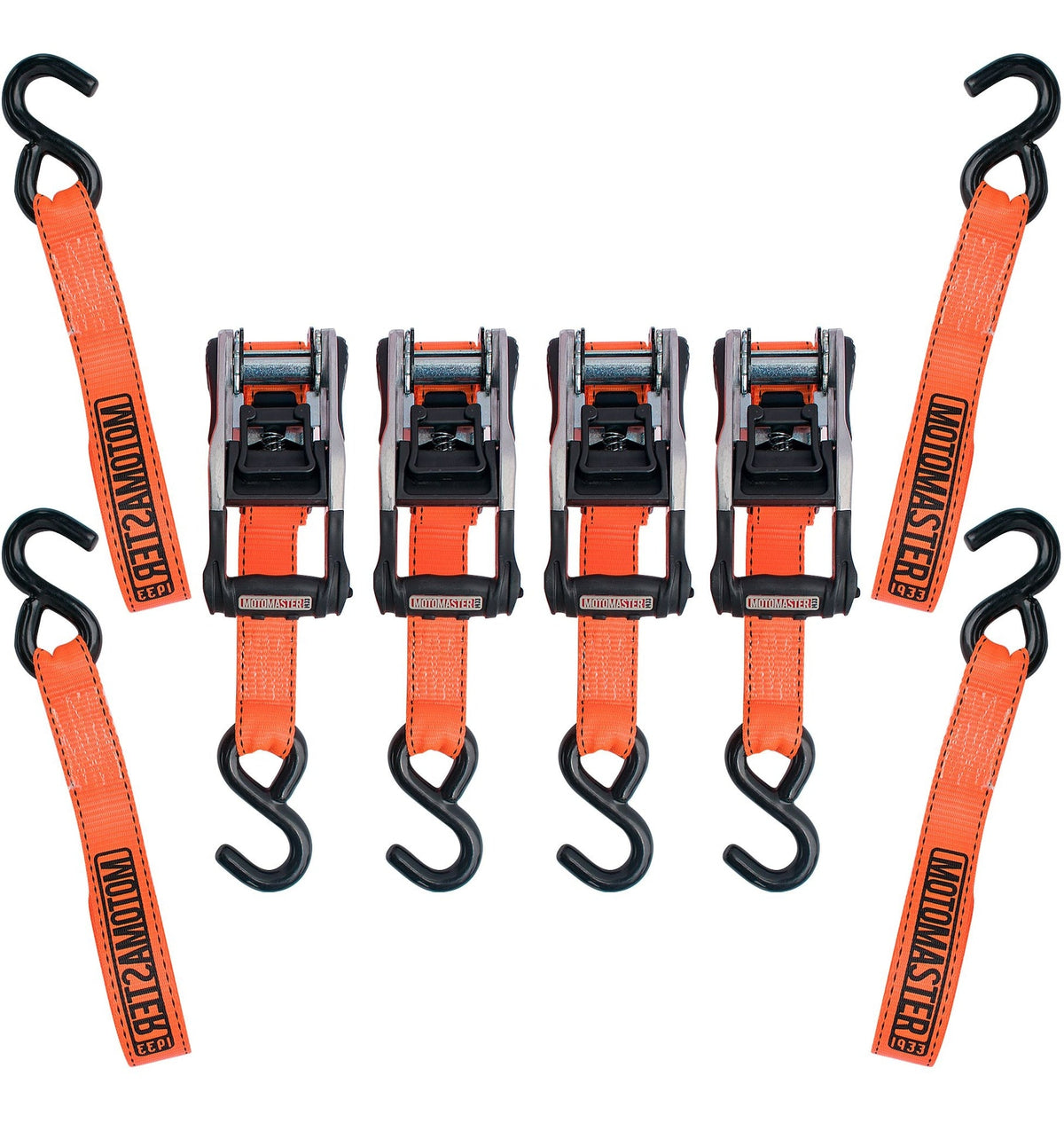 3,000-lb Heavy Duty Ratchet Tie Down Straps, Extra Long, 1.25-in x 20-ft, 4-pk