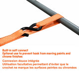 3,000-lb Heavy Duty Ratchet Tie Down Straps, Extra Long, 1.25-in x 20-ft, 4-pk