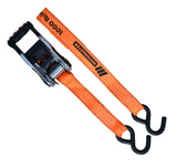 3,000-lb Heavy Duty Ratchet Tie Down Straps, Extra Long, 1.25-in x 20-ft, 4-pk