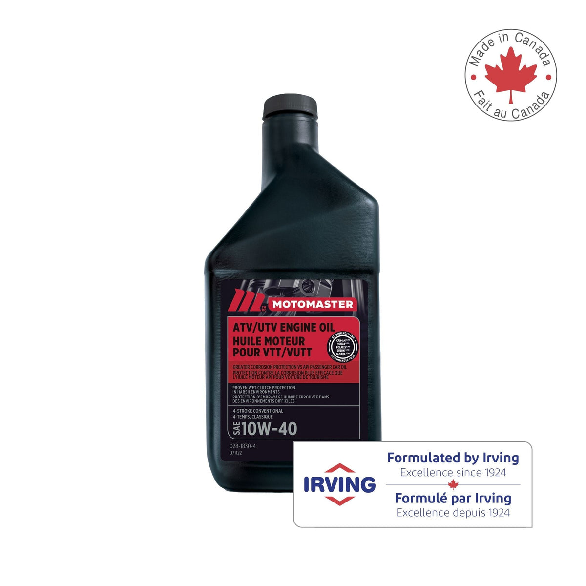 4-Stroke Premium ATV/UTV Engine Oil 10W40, 946-mL