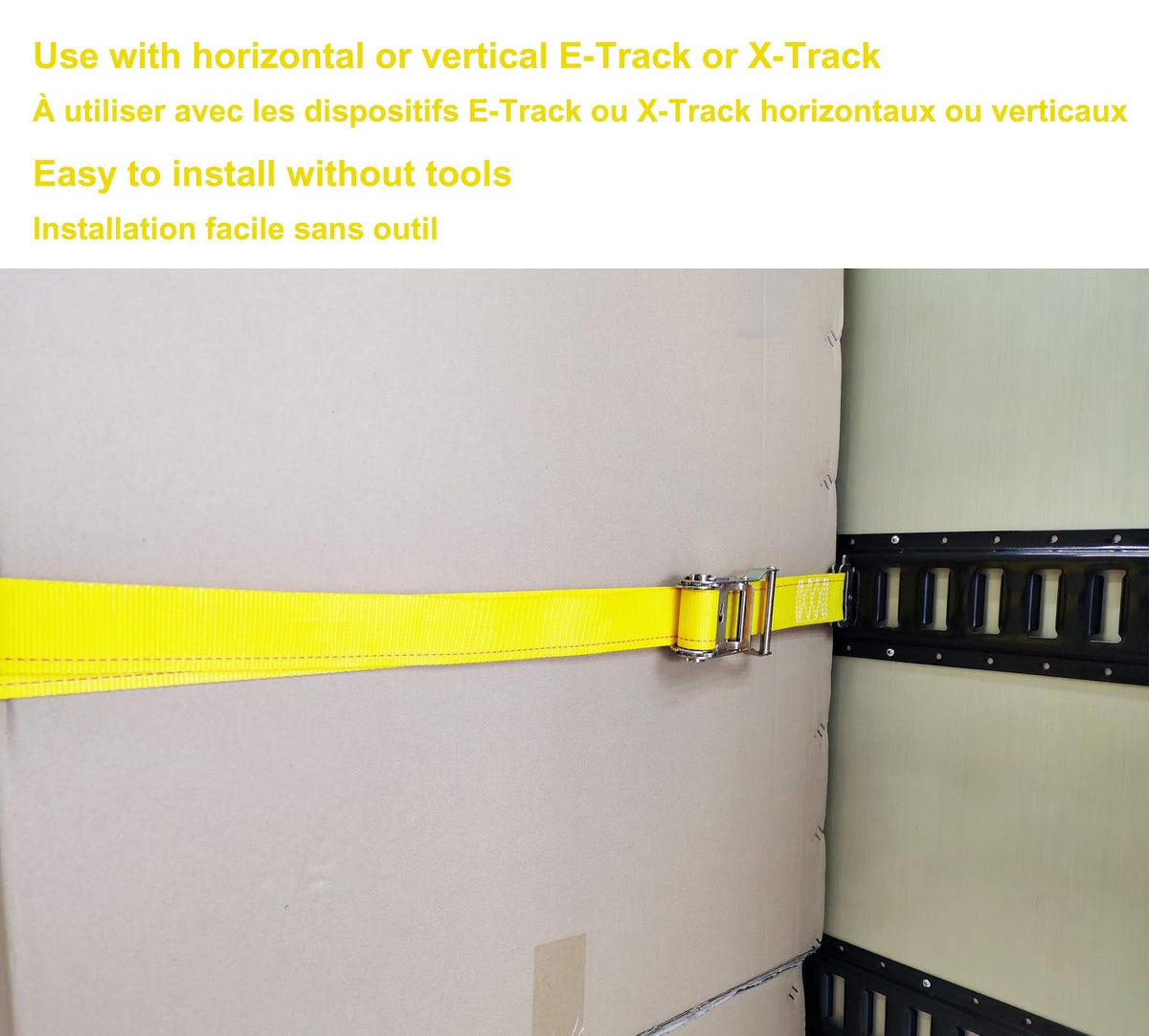 4,000-lb Commercial Ratchet Tie Down Strap, with E-Fitting, 2-in x 12-ft