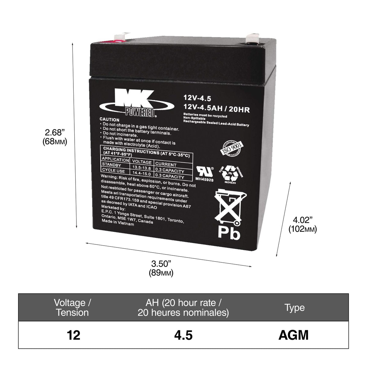 ELIMINATOR AGM Group Size 47 (H5/L2) Battery, 660 CCA