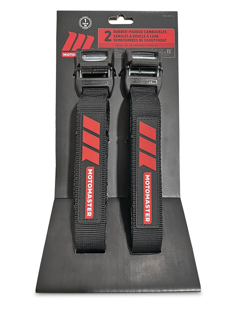 Rubber Padded Cam Buckle Tie Down Straps, 2-pk N4222