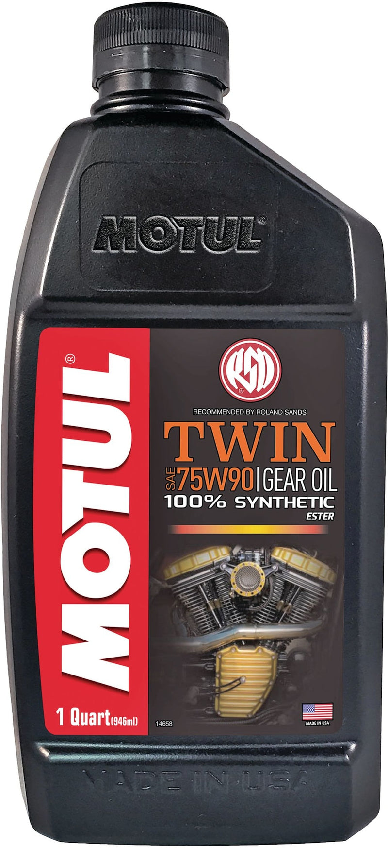 Twin Synthetic Gear Motorcycle Oil 75W90, 946-mL W8519