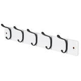 21.6" Modern Wall 5 Hook Rack, White