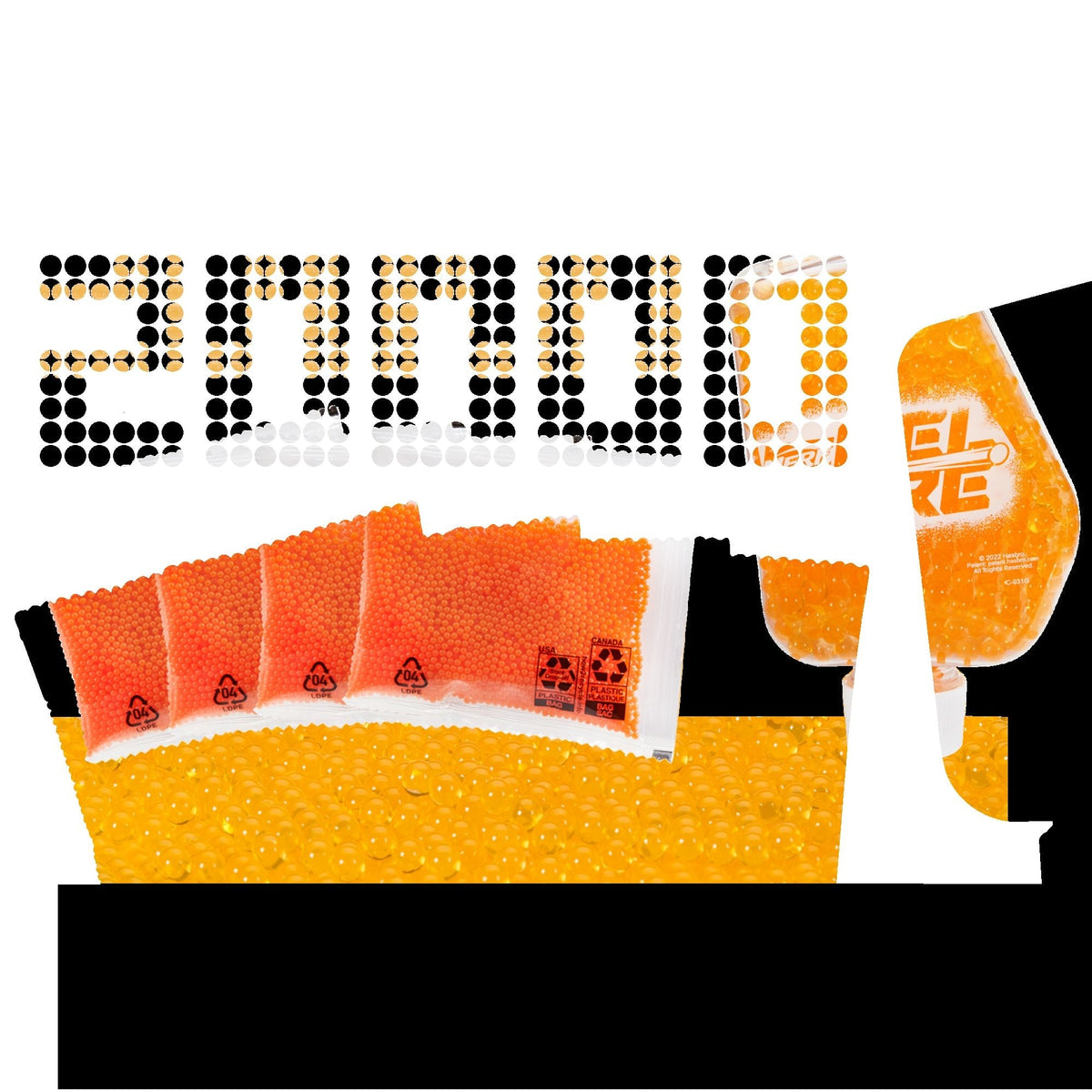 Pro Gelfire Orange Hopper+ with 20000-Round Refill