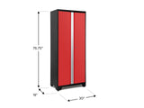 Bold Series 24-Gauge Steel RTA Storage Locker with 3 Shelves, Black/Red, 30-in