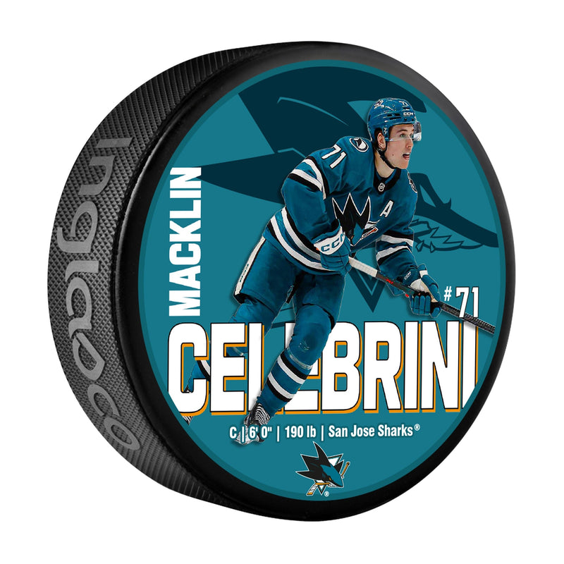 San Jose Sharks Macklin Celebrini Hockey Puck, 6-oz H8626
