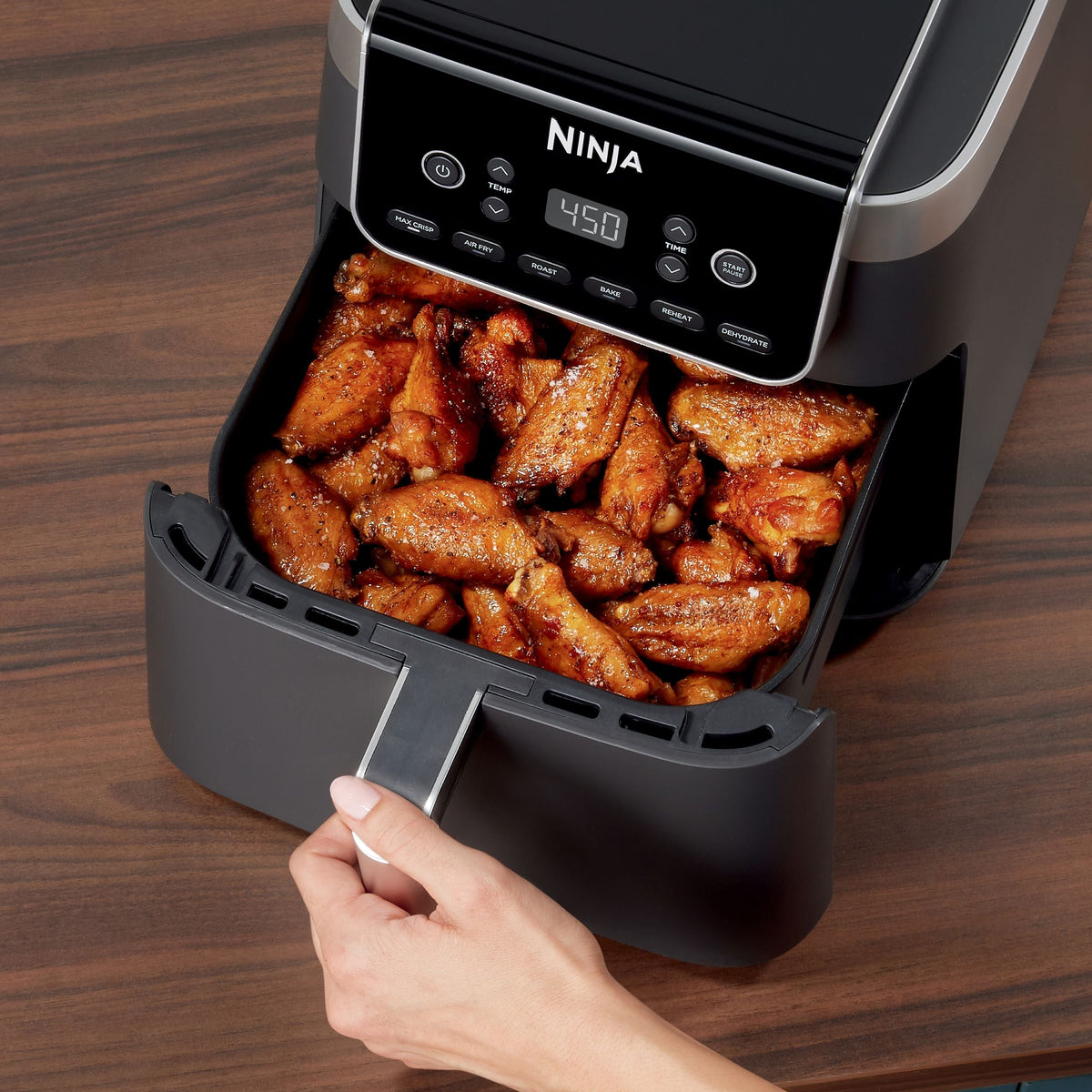 Ninja Pro XL 6-in-1 Air Fryer with Non-Stick Basket & Recipe Book, 6.5-qt
