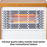 3-Setting Cabinet Heater with Child Lock, Quartz and Radiant Heating, Wood Grain Finish