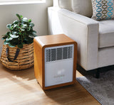 3-Setting Cabinet Heater with Child Lock, Quartz and Radiant Heating, Wood Grain Finish