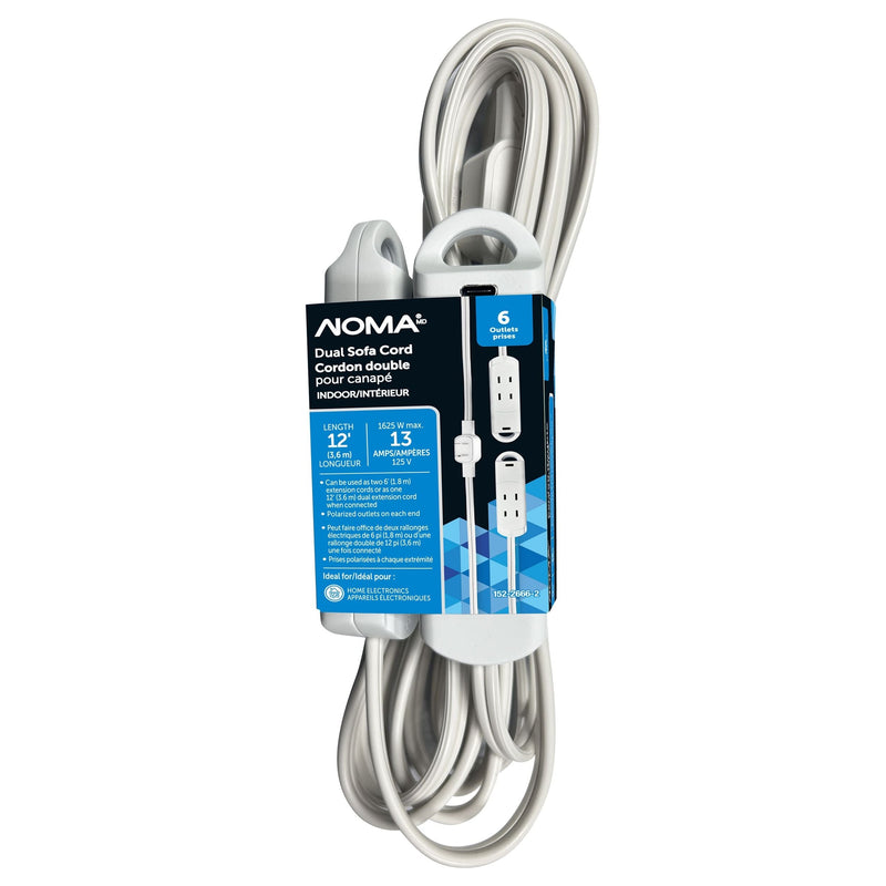 6-ft 13A 6-Outlet/1-USB-C White Indoor Twin Extension Cord W1532