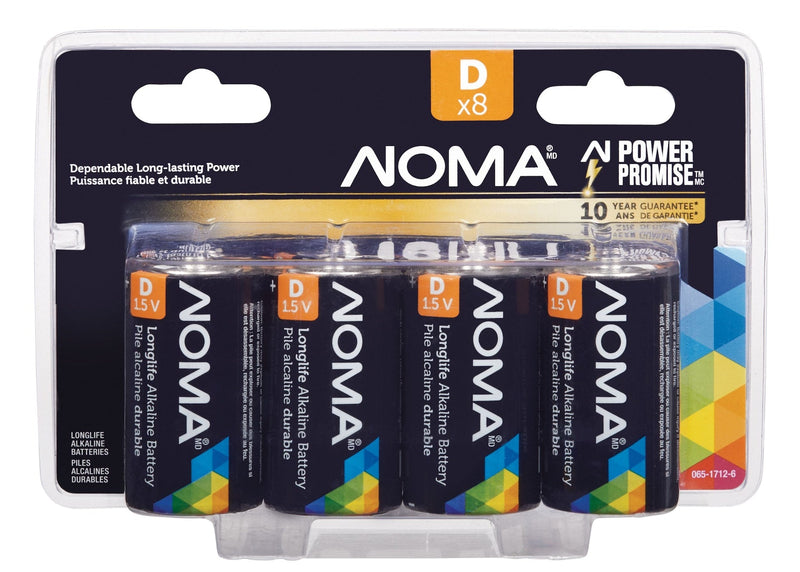 8-pk D Alkaline Batteries, Long Lasting P570