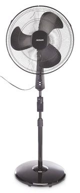 Oscillating Pedestal/Stand Fan with Remote Control, 3-Speed, Black, 18-in