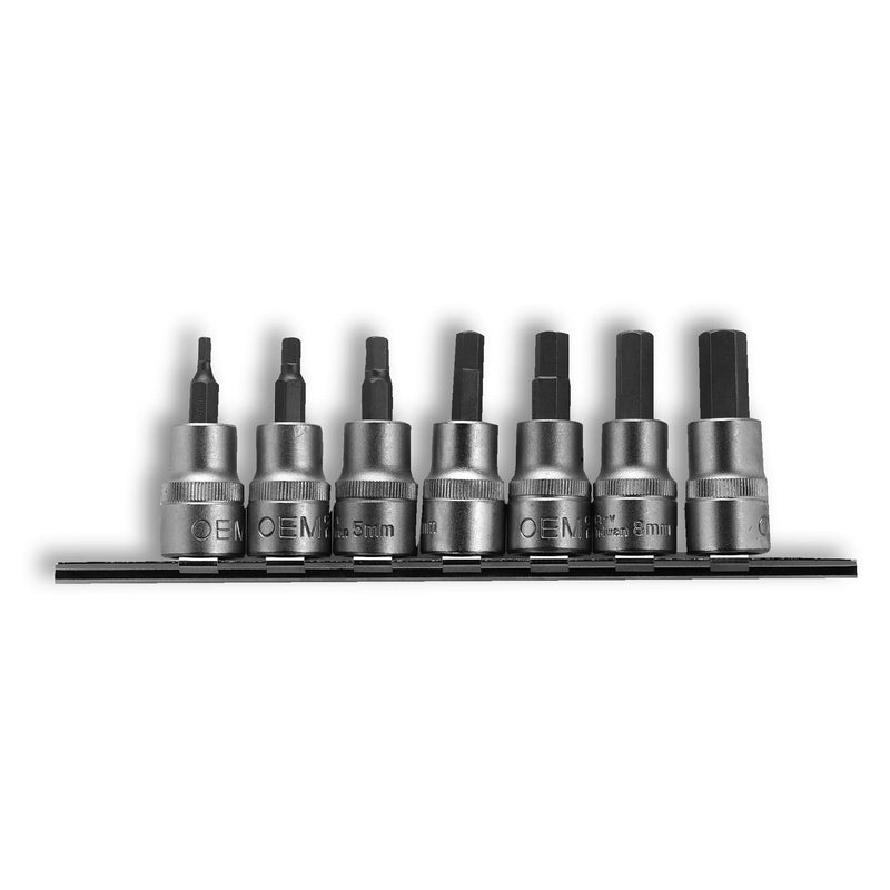 3/8-in Drive Metric Hex Socket Set, 7-pc, Assorted Sizes, 44004 V708