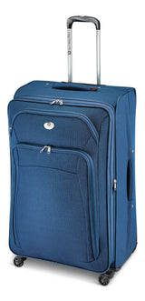 Outbound Coast Expandable Softside Spinner Wheel Travel 28-in Suitcase, Wet Pocket, Blue