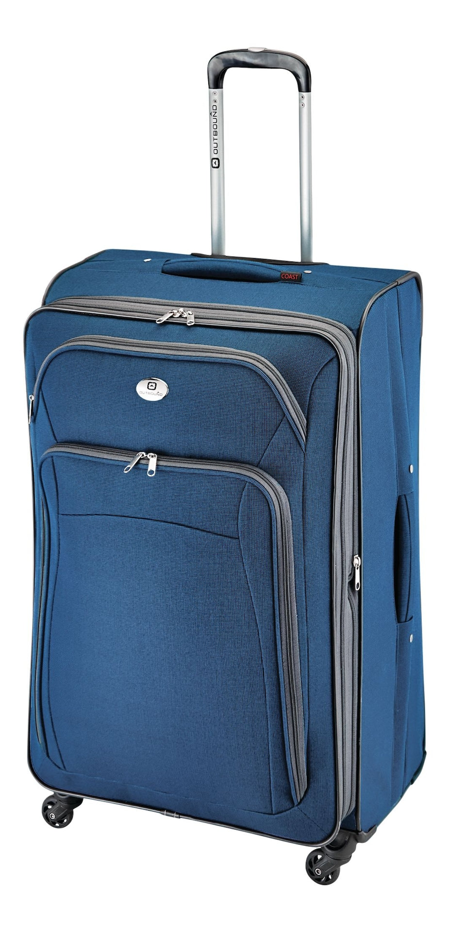 Outbound Coast Expandable Softside Spinner Wheel Travel 28-in Suitcase, Wet Pocket, Blue