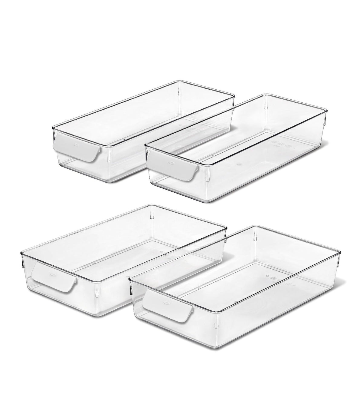 4-Piece Refrigerator Storage Bin Set, Clear
