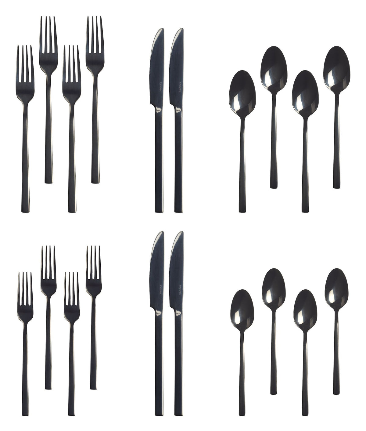 Belvedere Stainless Steel Flatware Set, Serves 4, 20-pc, Black