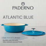 Braiser, Durable Cast Iron, Oven Safe, Atlantic Blue, 5-qt