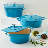 Braiser, Durable Cast Iron, Oven Safe, Atlantic Blue, 5-qt