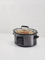 Digital Programmable Slow Cooker, Black Stainless Steel, 6qt