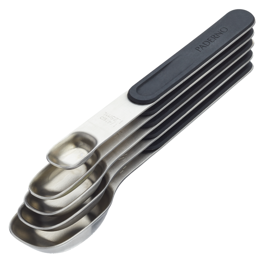 Stainless Steel Measuring Spoons Set with Magnetic Handle, 5-pc