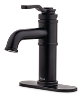 Breckenridge Single Handle High Arc Bathroom Sink Faucet, Push & Seal Drain, WaterSense Certified, Black